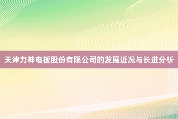 天津力神电板股份有限公司的发展近况与长进分析